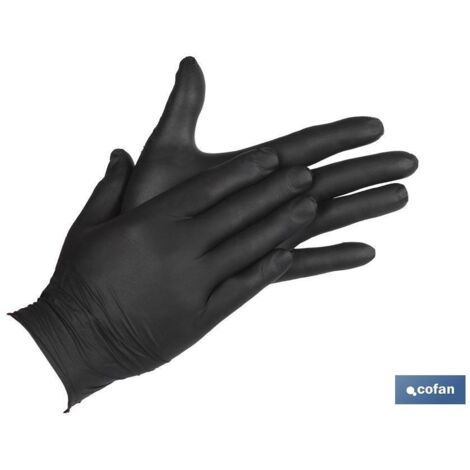 COFAN GUANTE DESECHABLE NITRILO NEGRO  6-7 S (CAJA 100 U