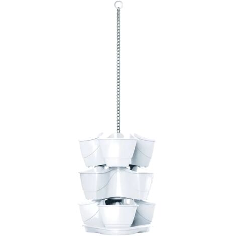 Jardín vertical colgante COUBI HERBAL 9L., dimensiones 29,5x29,5x88 cm color Blanco (1/5)