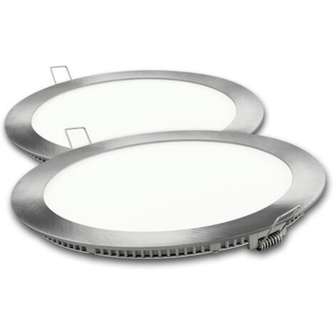 Downlight LED Redondo Plata 18W Fría 2 Unidades Matel
