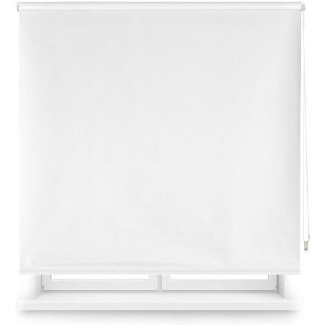 WellHome Estor enrollable opaco con cadena PVC, 150x175cm Blanco roto (1/5)