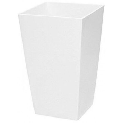 Maceta alta Urbi 2 litros, de plastico, 12,6 x 12,6 x 20 cm en color Blanco