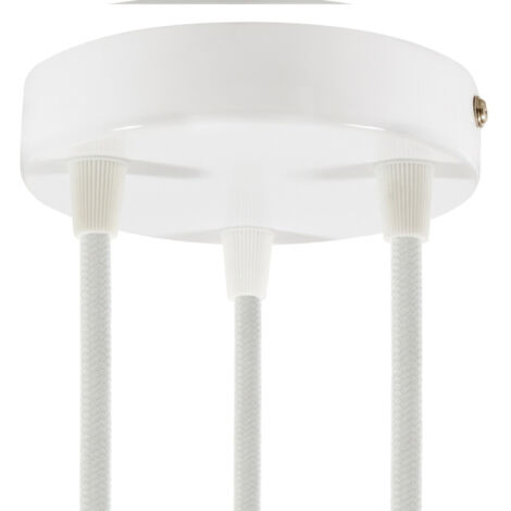 Creative-cabvles italia kit rosetÓn metÁlico cilÍndrico diÁmetro 12 cm 3 agujeros blanco brillante krm573fvb