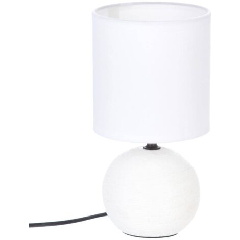 Lámpara 'Timeo' blanca estriada - cerámica A. 25 cm - Atmosphera créateur d'intérieur
