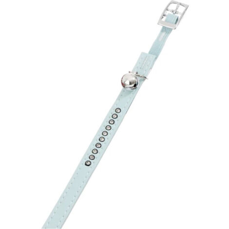 K&F MONTE CARLO COLLAR PIEL ARTIFICIAL GATO , 11MM , 30CM AZUL CLARO