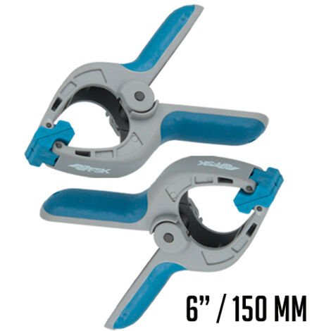 Ferrestock FSKPRS002 2pcs pinzas de sujeción con resorte, mango antideslizante, mandíbulas giratorias, muelle extra fuerte, apertura máxima 65mm, profundidad 65mm (1/7)