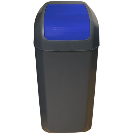 Cubo - Papelera con tapa basculante de 15L color azul (1/4)