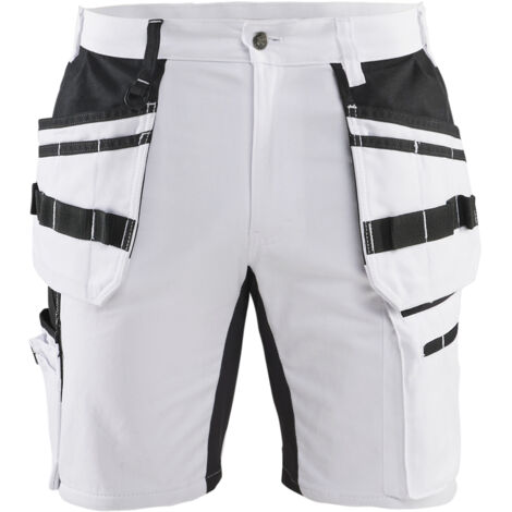 Pantalón corto de trabajo stretch para pintor 1911 - Blanco/Negro 3XL - FR(54) - SE(C60) - Corto
