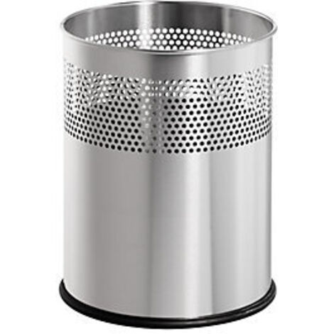 Cesta de papel 15l H321xØ255mm redonda VA plata HELIT (1/2)