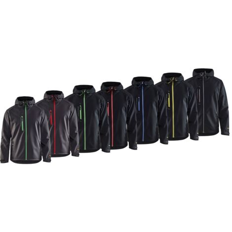 Chaqueta de trabajo softshell con capucha 4949 - Negro/Rojo L