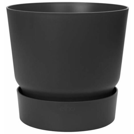 Maceta Elho Negro Plástico Redondo Moderno Ø 47 cm