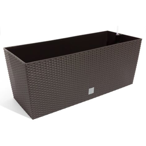Jardinera Rato 72 litros con riego en color chocolate 80 x 33 x 32 cm