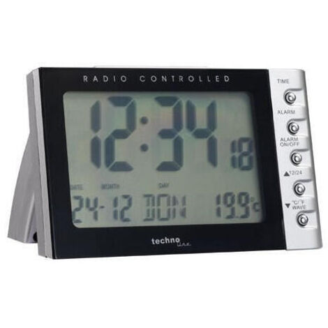 Technoline WT 188 reloj despertador digital elegante en plata y negro (1/4)