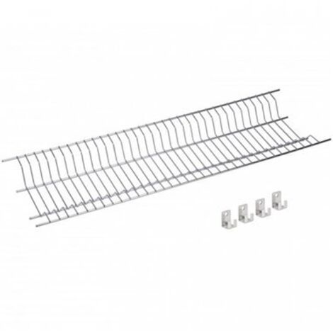 Escurreplatos de acero inoxidable 18/8 electropulido 75x21,5cm – Soportes de acero para fijación segura – Diseño para interiores de armario – Sauvic (1/2)