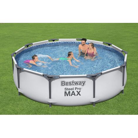 Bestway – Conjunto piscina desmontable Steel Pro Max 366 x 76 cm – PVC resistente – Volumen 6473 litros – Bomba depuradora 1249 l/h (1/3)