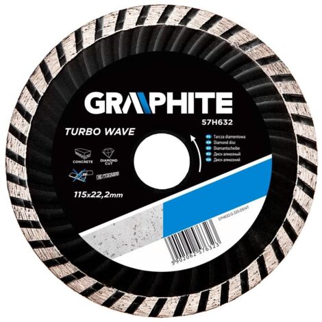 Disco de corte turbo wave Graphite 57h632 diamante 115x22.2mm (1/2)