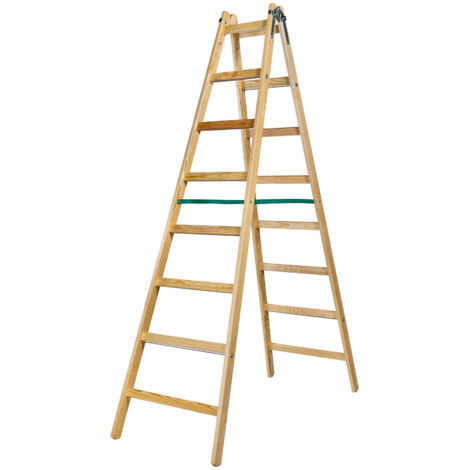 ESCALERA DE MADERA BRAKET PREMIUM 2X8 PELDAÑOS 240CM - BR-01-2801 (1/5)