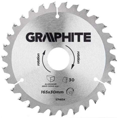 Hoja de sierra Graphite 57h654 165 mm 30 dientes carburo (1/2)