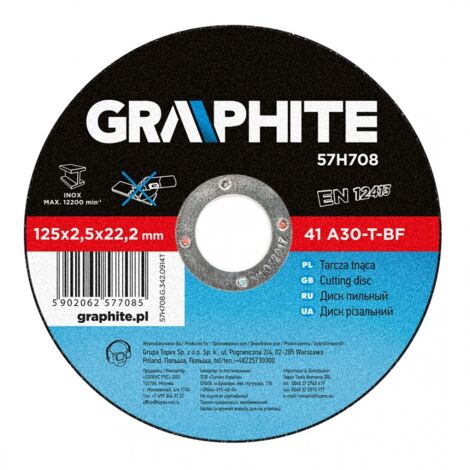Disco de corte Graphite 41 a30-t-bf 125 mm 2.5 mm (1/2)