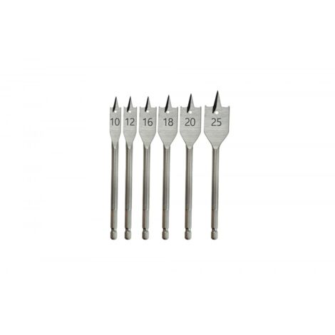 Broca para madera Dedra set 6 piezas 10-25 mm puntas afiladas (1/2)