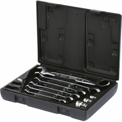 Juego de llaves combinadas de carraca GEARplus, conmutables,10 pzs (1/4)