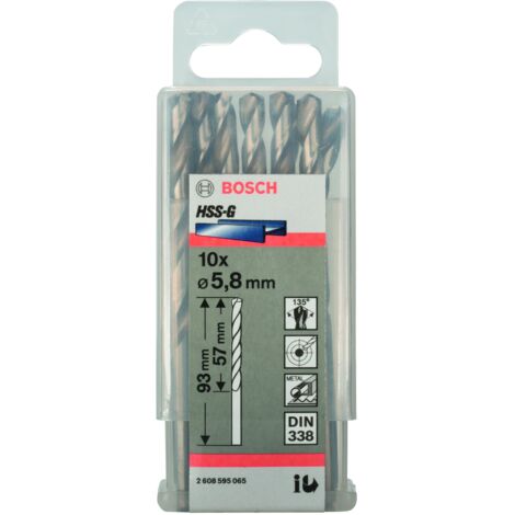 Broca para metal HSS-G DIN 338 58 x 57 x 83 mm BOSCH 2608595065