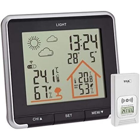 TFA Dostmann Life Estación meteorológica, Negro, L210 x B50 x H175 mm