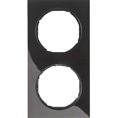 Marco 2 elementos Berker By Hager 10122245 serie R3 Negro Brillo