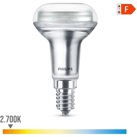 Bombilla reflectora led cla 36d 4,3w r50, 320im e14 2700k. philips (1/4)
