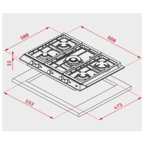 Cocina teka ex 70.1 5g ai al dr nat 11300 W acero inoxidable