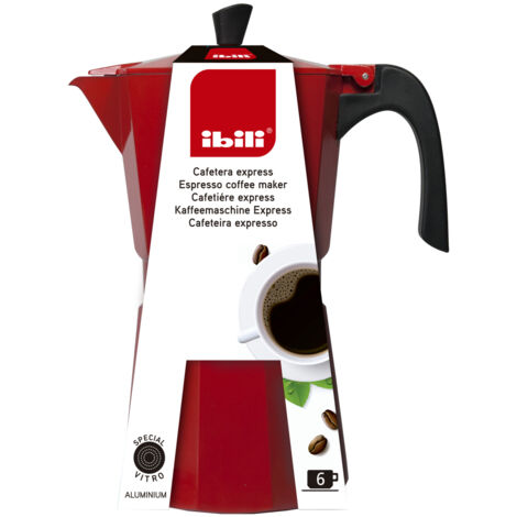 Cafetera de aluminio Bahia Red 12 tazas (Ibili 612312) (1/2)