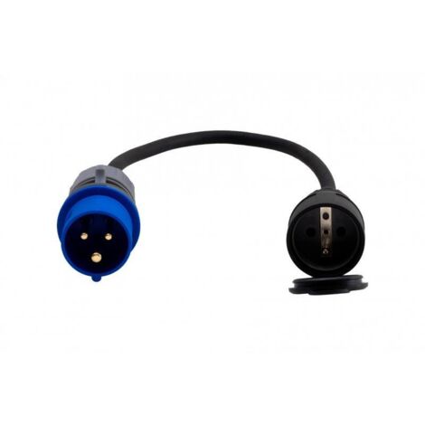 Reductor de camping - enchufe 16A/3P + OW 3x2,5mm2 0,5m + casquillo de goma F7.0121 (1/2)