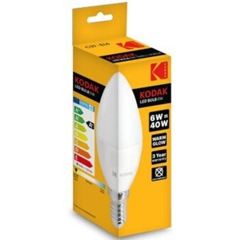 Bombilla led kodak vela c37 -  e14 -  480lm -  calido 3000k -  6w 40w -  no regulable (1/2)