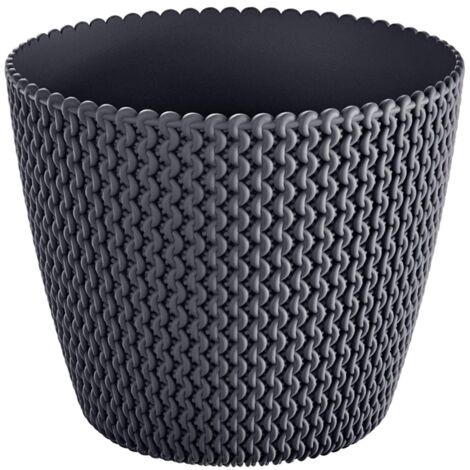 Maceta redonda 11,5L Prosperplast Splofy de plastico en color antracita, Ø29,5 x 24,9 cm (1/5)