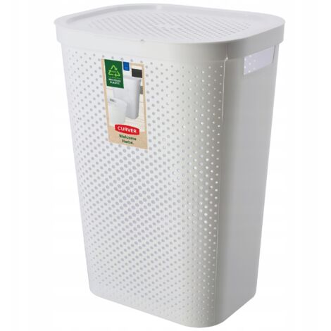 Cesto para la ropa sucia Curve 60 L blanco (1/5)