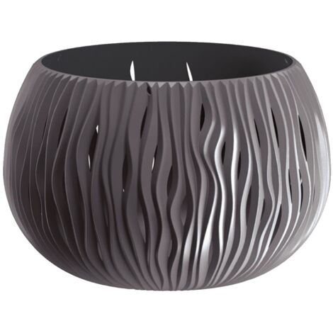 Prosperplast BOWL SANDY de plástico CON depósito en color Antracita, 13,6 (alto) x 18 (ancho) x 18 (profundo) cms (1/5)