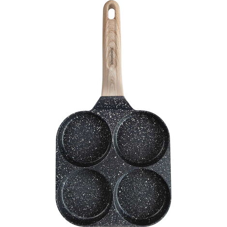Sartén de mármol 4 en 1 para tortitas, huevos y buñuelos, 18 cm, NEGRO, KLAUSBERG KB-7821 (1/5)