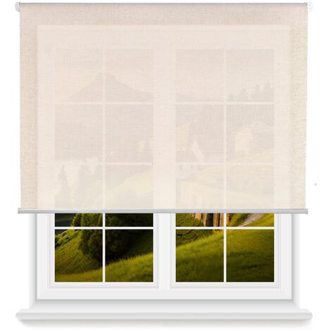 WellHome Estor enrollable translúcido con cadena PVC, 180x120cm Lino (1/5)