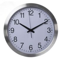 Perel Reloj de Pared Plata 40 cm Diseño Minimalista