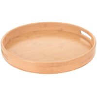Bandeja Asas Redonda Bambu 40cm