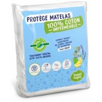 SWEET NIGHT PROTECTOR DE COLCHÓN IMPERMEABLE ANTIÁCAROS VG TAL TRATAMIENTO GREENFIRST - 80 X 190/200 CM - BLANCO