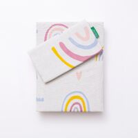 BENETTON JUEGO DE 3 PZS DE CAMA (FUNDA NÓRDICA + FUNDA DE ALMOHADA + SÁBANA BAJERA) RAINBOW KIDS BE