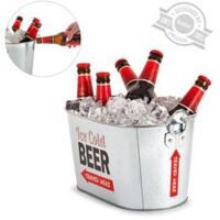 Cubo de vino Balvi Party Time metal plateado 16.5x30x20 cm