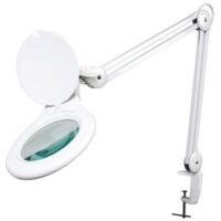 Lámpara LED de sobremesa con lupa - 5 dioptrías - 4 W - 48 LED - blanco