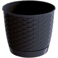 Maceta RATOLLA ROUND 2L., dimensiones 16,5x16,5x14,2 cm, color Antracita