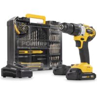 Taladro Combimado sin Escobillas 20V 60Nm - incl. 2 baterías 20V 2.0Ah y cargador - 78 acc.