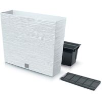 MACETERO COLOR BLANCO, CON DEPÓSITO, COLECCIÓN FURU, DE 58 X 18 X 49,8 CM, CAPACIDAD DE 12 L.