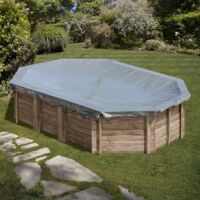 Cubiertas de Invierno para Piscinas de Madera Sunbay Ovalada Bambu 575x375 cm CIKPBOC535