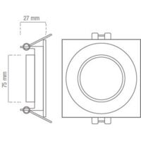 Lámpara matel square tiltable frame kit policarbonato ignífugo