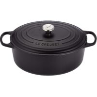 Le Creuset Cocotte oval de hierro fundido, 35 cm, 8, 9 L, Todas Las Fuentes de Calor incluso inducción, Negro Mate, 21178350000430