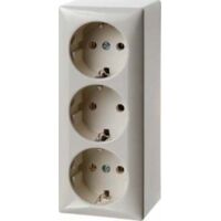 BERKER BERK SCHUKO 4040-ENCHUFE TRIPLE PARA ENCHUFES, BLANCO, 144 X 58 X 47